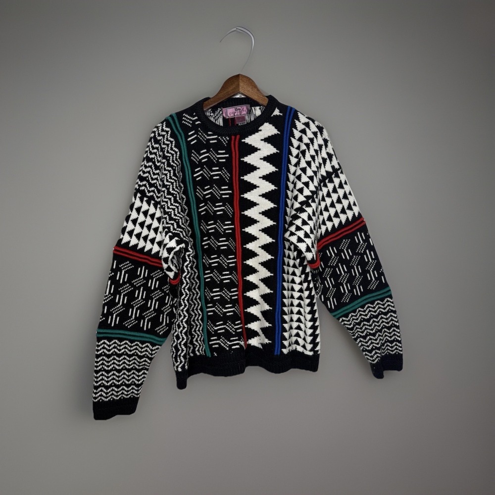 Vintage Concrete Mix Colorful‎ Sweater Pullover Cosby Coogi Style Men's Size L